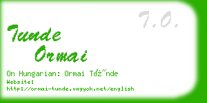 tunde ormai business card